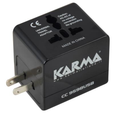 Adattatore Elettrico Universale Karma - 2 USB (Nero - CC 9598USB)
